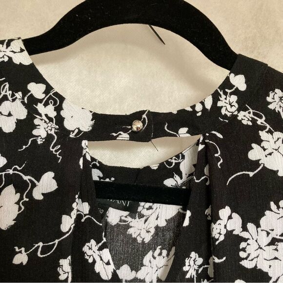 LANE BRYANT Floral Black White Tunic Top Blouse Womens Plus Size 18 20 - Picture 8 of 15